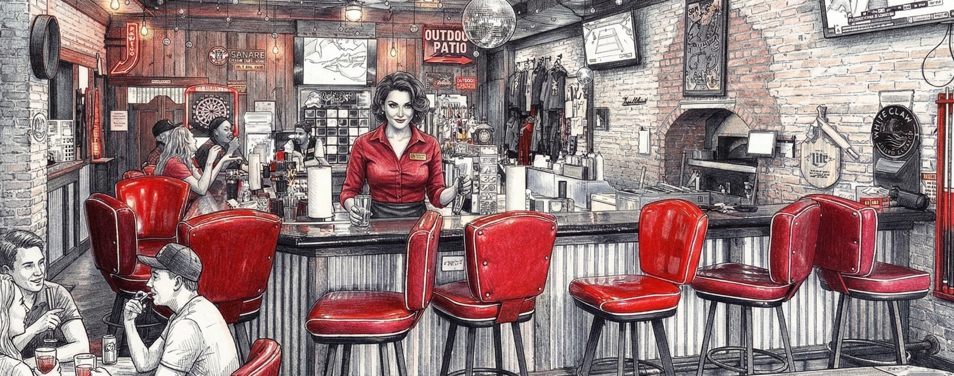 Hart's Saloon Bloody Mary setup